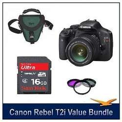 Canon EOS Digital Rebel T2i w/18 55 IS Lens Kit + Case & More 