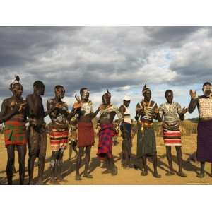  Karo People with Body Painting, Dancing, Lower Omo Valley 