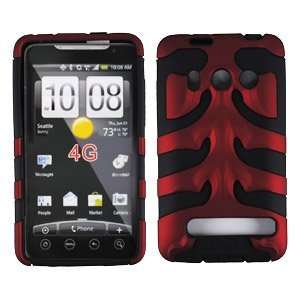  HTC EVO 4G Finish Bone series red / black skin Case 