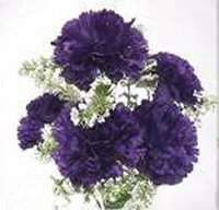 CARNATIONS ~ DARK PURPLE ~ Silk Wedding Flowers Bouquets 
