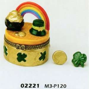  Porcelain Hinged Boxes Pot of Gold Leprechaun Hat by Lucky 