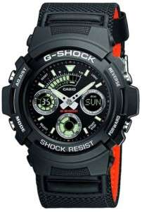 Casio G Shock AW591MS 3ADR Analog Digital Watch Leather Cloth Band 