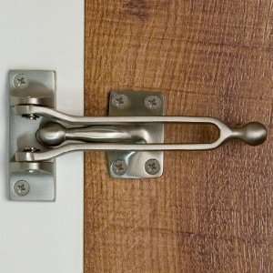  Solid Brass Door Guard   Satin Nickel