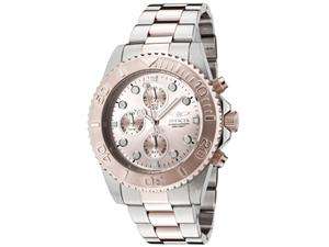    Invicta Mens Pro Diver Chronograph Rose Dial Two Tone