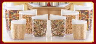 16 PC CEREAL Pourable Plastic Nesting Food Storage Containers 2 Sets 