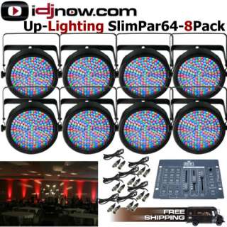 CHAUVET SLIMPAR64 8 PACK FREE OBEY3 CONTROLLER & CABLES 781462205645 