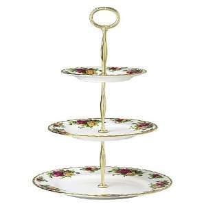   Albert Old Country Roses Three Tiered Cake Stand