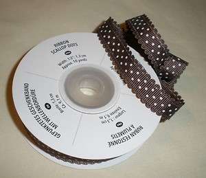 NEW Stampin Up 1/2 Scallop Dots Ribbon CHOCOLATE CHIP  