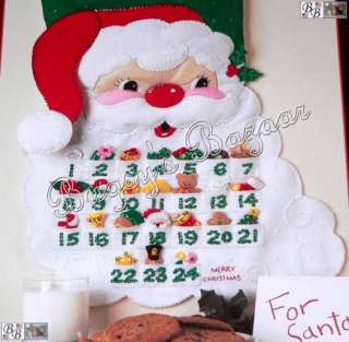 Bucilla SANTA Stocking & Advent Calendar Felt Christmas Kit  