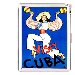   Travel Poster Visit Cuba Cigarette Cases Holder Case Lighter  