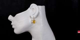   / 18k Golden Honey Citrine  Pointy Drop  Designer Earrings  