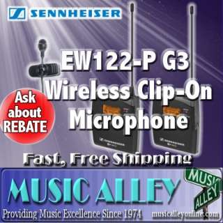 Sennheiser EW122 P G3 UHF Wireless Clip On Microphone NEW  