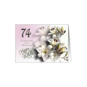  74th Happy Birthday   White Lilies Card Toys & Games