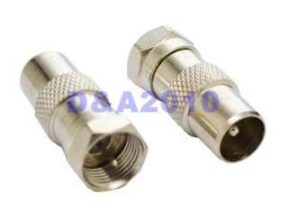 Type Coaxial Coax F plug male to PAL male plug Connector adapter 