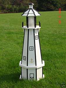   Electric and Solar Powered Polywood Lighthouse ( Lawn Ornaments