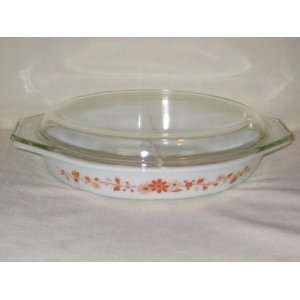   Pyrex 1965  Floral  Promotional Divided Casserole Baking Dish w/Lid