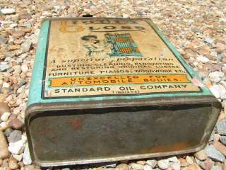 old semdac liquid gloss standard oil company tin can with graphics