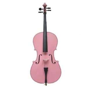   Merano 4/4 Full Size Pink Cello with Bag and Bow Musical Instruments