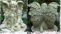 Concrete latex fiberglass mold Kneeling Angel Statue  