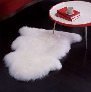 Natural Sheepskin Area Rug Modern Shag Carpet Sheep Skin White Single 