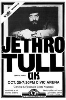 Jethro Tull With Special Guest UK Concert Poster Print VERY LIMITED 