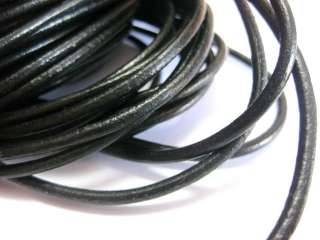 32.8 feet Black Round Real Leather Jewelry Cord String 3mm  