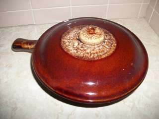   Brown Drip Covered Dish COOK Kathy Kale Cookware POT Handle PAN  