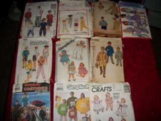 VINTAGE SEWING PATTERNS BOYS GIRLS COSTUMES BABY DOLLS  
