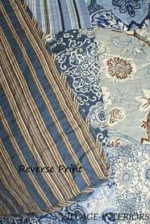 SALE C&F SIENA COUNTRY PATCHWORK BLUE QUEEN QUILT SET  WESTERN 