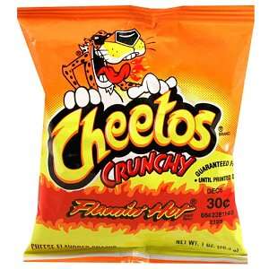 Cheetos Cheese Snacks, Crunchy Hot, 1 Ounce Packages (Pack of 104)