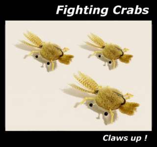 FIGHTING CRAB FLIES for fly fishing rods, reels & lines suits 