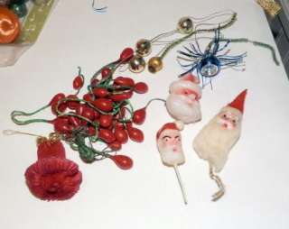   Christmas Craft Items Birds Picks Pink Chenille Sticks Jingle Bells