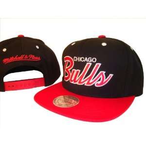 Chicago Bulls Mitchell & Ness Black & Red Adjustable Snap Back 
