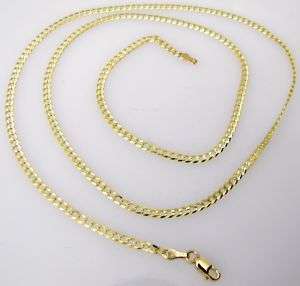 5mm 10K YELLOW GOLD 26 CUBAN LINK NECKLACE CHAIN  