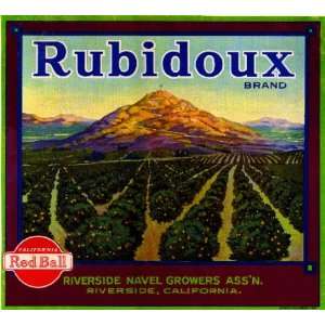  Riverside Mt. Rubidoux Orange Citrus Fruit Crate Label Art 