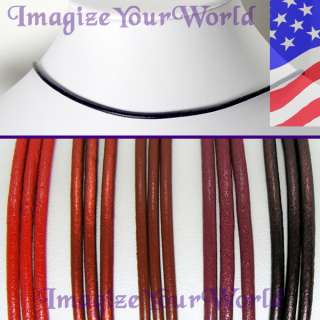 RED Custom LEATHER Cord Necklace/Choker YOUR Length +  