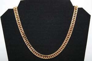 REAL 24K GOLD CURB MENS CUSTOM CHAIN NECKLACE 10MM GP WILL STAY SHINY 