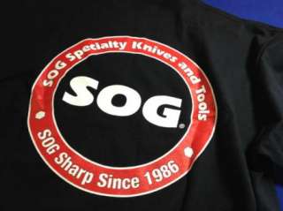 SOG SPECIALTY KNIVES & TOOLS T SHIRT LARGE 100% COTTON GILDEN NIP 