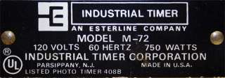 Industrial Timer Corp. M 72 Darkroom Master Time O Lite  