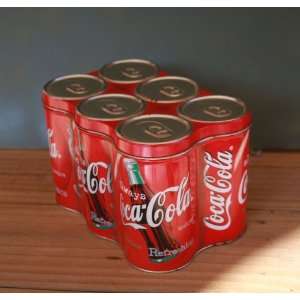  Coca Cola Tin Metal Container Six Pack Soda Cans can 