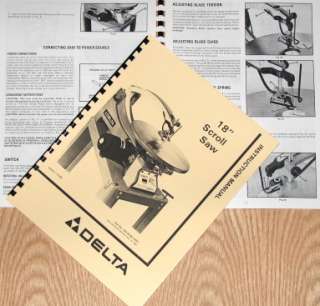 DELTA 40 601 18 Scroll Saw Instruction & Parts Manual 0205