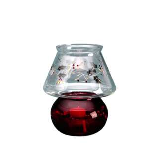 Pfaltzgraff Winterberry Glass Tealight Lamp w/Red Base  
