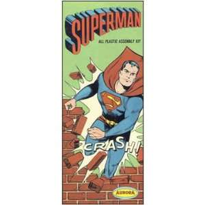  Retro Superman Breaking through a Brick Wall Aurora Model Box Cover 