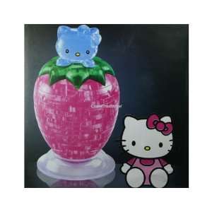  46pcs 3D Crystal Strawberry Kitty Puzzle Set Everything 