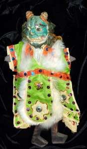 Antique Asian Evil Spirit Ogre Dragon Puppet Head Doll  