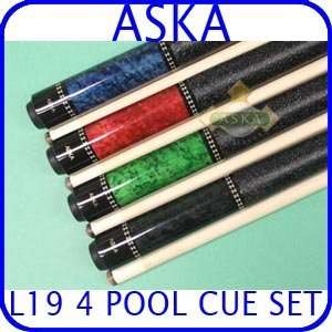   Pool Cue Stick Set Aska L19 4 pool cue sticks