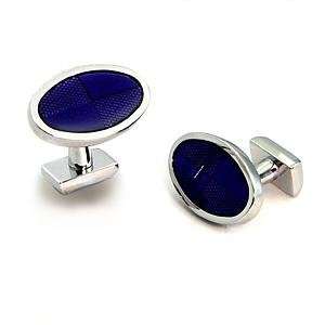  Rhodium Cufflinks in Purple  Sold as a Pair Jewelry