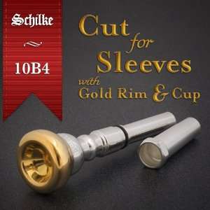   10B4 Trumpet Mouthpiece 24k Gold Rim & Cup Cut for Reeves Sleeves