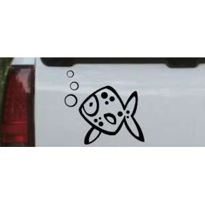 Cute Fish Animals Car Window Wall Laptop Decal Sticker    Black 8in X 