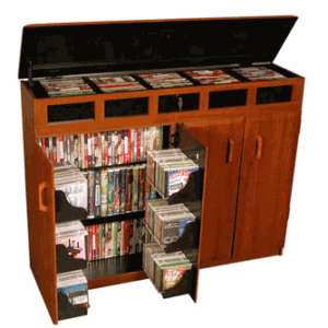 Top Load CD DVD Media Storage Cabinet Cherry 2362/rack  
